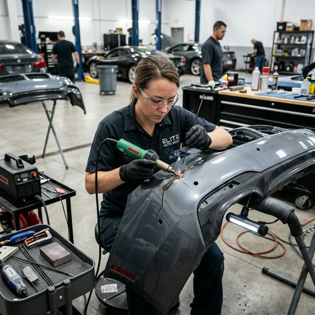 Bumper Repair & Respray — Spray Painting