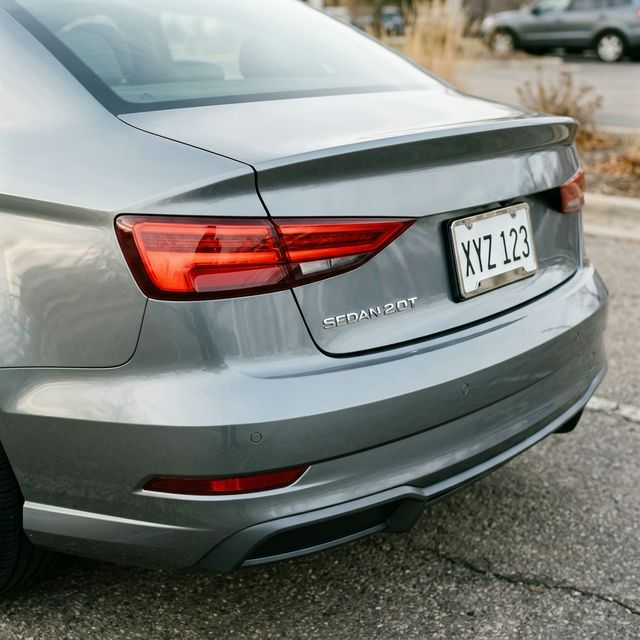 Rear-end collision repair — finished result